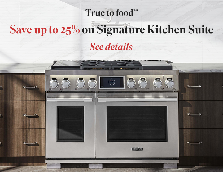 36" DualFuel Pro Range with SteamAssist Oven and Griddle Signature Kitchen Suite
